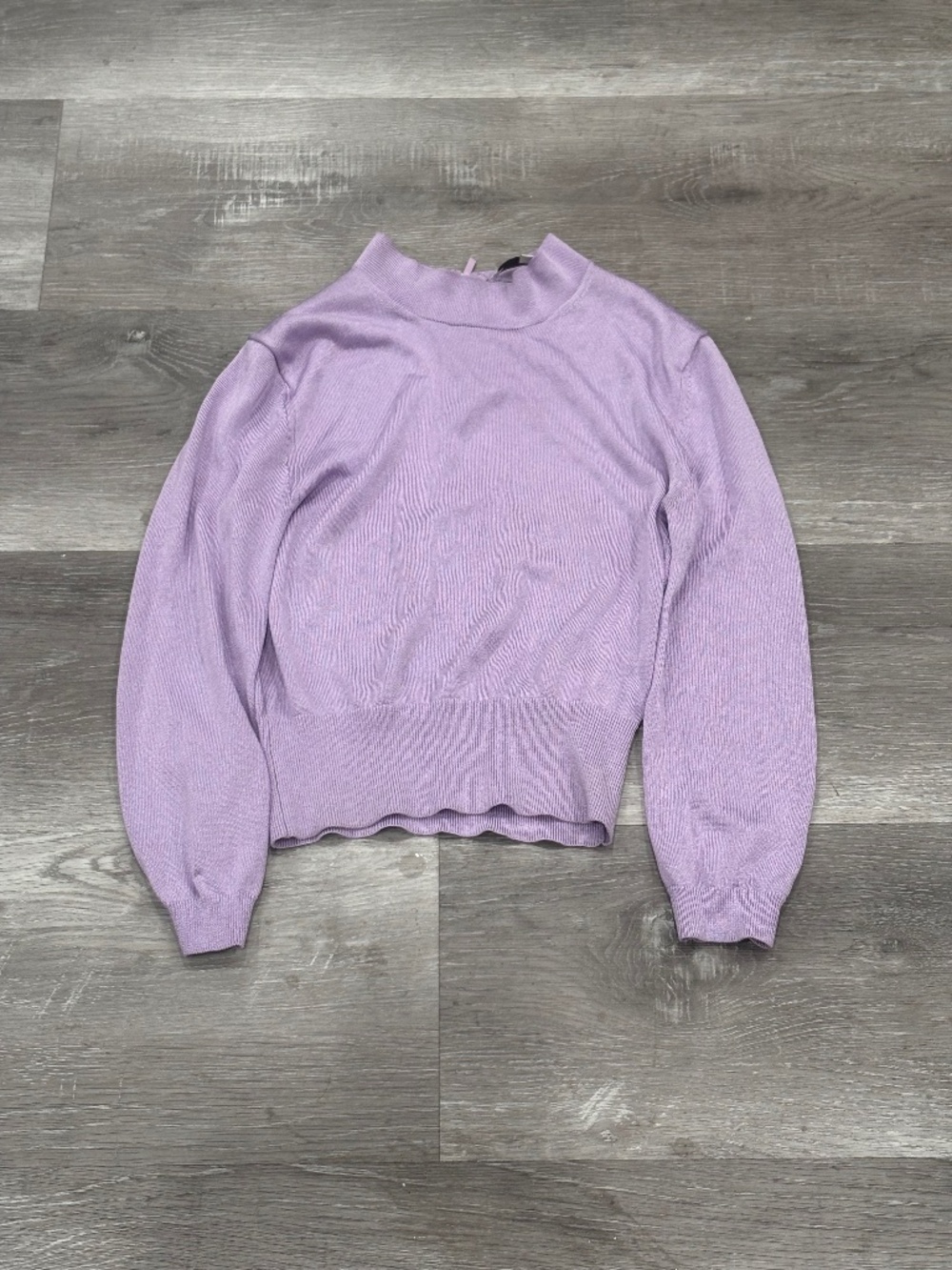 Tibi Crispy Viscose Sweater Womens XS Purple Long Sleeve Career